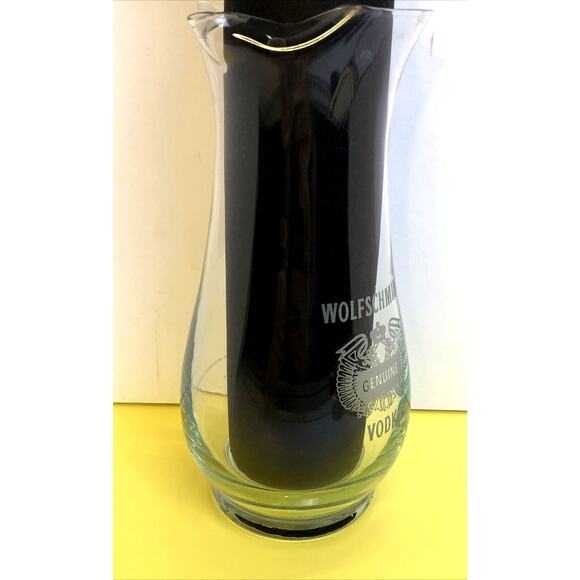 Vodka Carafe Wolfschmidt Vodka Pitcher Barware Carafe 9" T x 3.25" Base Vintage - Picture 4 of 8